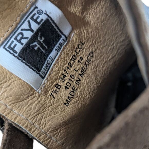 Frye Izzy Artisan Womens 7.5 Brown Leather Slingback Peep Toe Mule Booties Heels - Picture 4 of 7